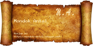 Mondok Antal névjegykártya